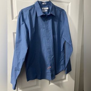 CALVIN KLEIN BLUE LONG SLEEVE SLIM FIT COOL TECH NON-IRON